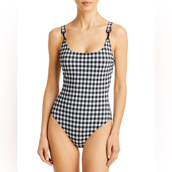 NEW Tory Burch Printed Clip One Piece Swimsuit Size M - Picture 1 of 9